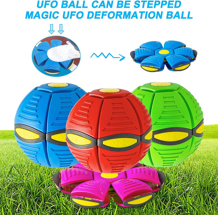 Pet Toy Flying Saucer Ball For Dogs 6 Lights Flying Saucer Ball  Outdoor Yard Dog Toys Magic Stomp Magic Ball Children Toy  Magic UFO Ball For Dogs Game