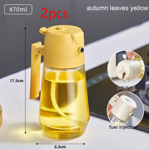 470ML Olive Oil Sprayer Dispenser For Cooking BBQ 2 In 1 Glass Oil Vinegar Soy Sauce Spray Kitchen Oil Bottle For Air Fryer